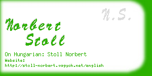 norbert stoll business card